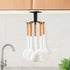 Aosome 360° Rotating Under Cabinet Utensil Holder Hanger - Stainless Steel with 8 Hooks for Kitchen