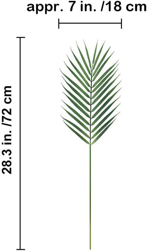 Artificial Areca Palm Leaves, 8 Pcs Faux Tropical Stems for Floral Arrangement, Hawaiian Luau Decor, 28 Inches Tall