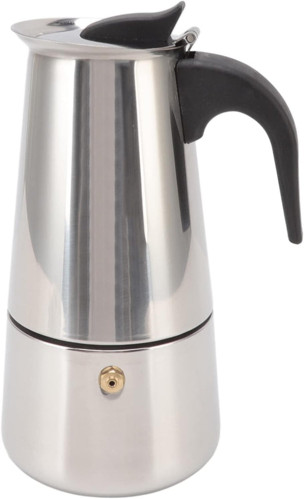 Atyhao Electric Coffee Maker, Food Grade Stainless Steel Moka Pot, 200ml for Home and Outdoor Camping