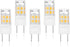 5 Pack-T4 JCD Bi-Pin G8 2Watt LED Light Bulbs, Warm White JCD Type T4 G8 Under Cabinet Puck Lamp for Kitchen Lighting