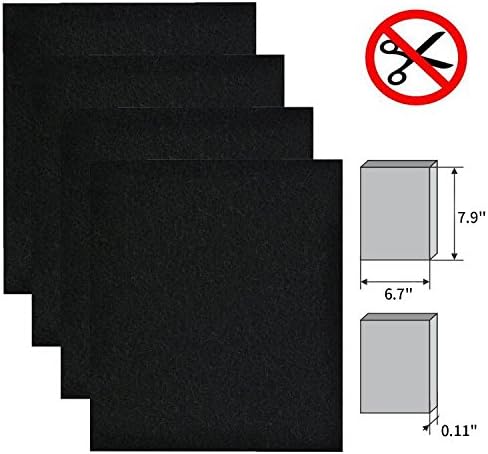 4 Pack Activated Carbon Pre-filter Machine Precut Compatible with Idylis Air Purifiers AC-2125,AC-2126,IAP-10-125, IAP-10-150,Model # IAF-H-100B,IAFH100B