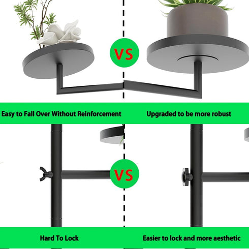 3-Tier Rotating Wall Plant Shelves Plant Shelf for Window Metal Wall Plant Holder for Multiple Plants with Hanging