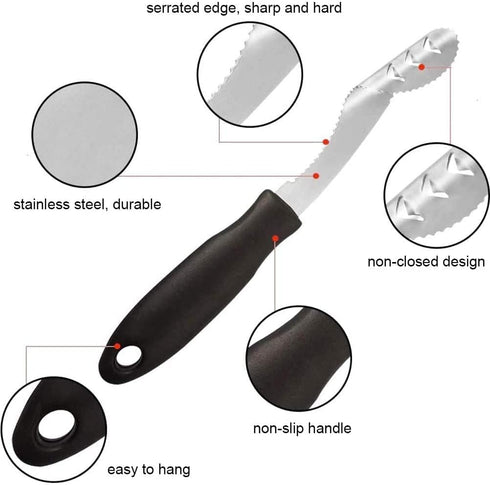 Jalapeno Corer Tool with Serrated Slice and Rubber Handle, Efficient Seed Remover for Cooking