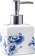 Lotion Soap Dispenser, Ceramic Lotion Soap Dispenser with Pump for Bathroom and Kitchen, Vintage Blue