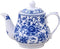 123Arts Ceramic Teapot, Blue and White Tea Pot for Home Office, 13 Oz