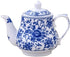 123Arts Ceramic Teapot, Blue and White Tea Pot for Home Office, 13 Oz