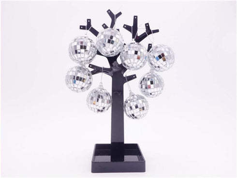 12 Pcs Silver Disco Mirror Balls for Party Decoration, Christmas Tree Ornaments (4CM)