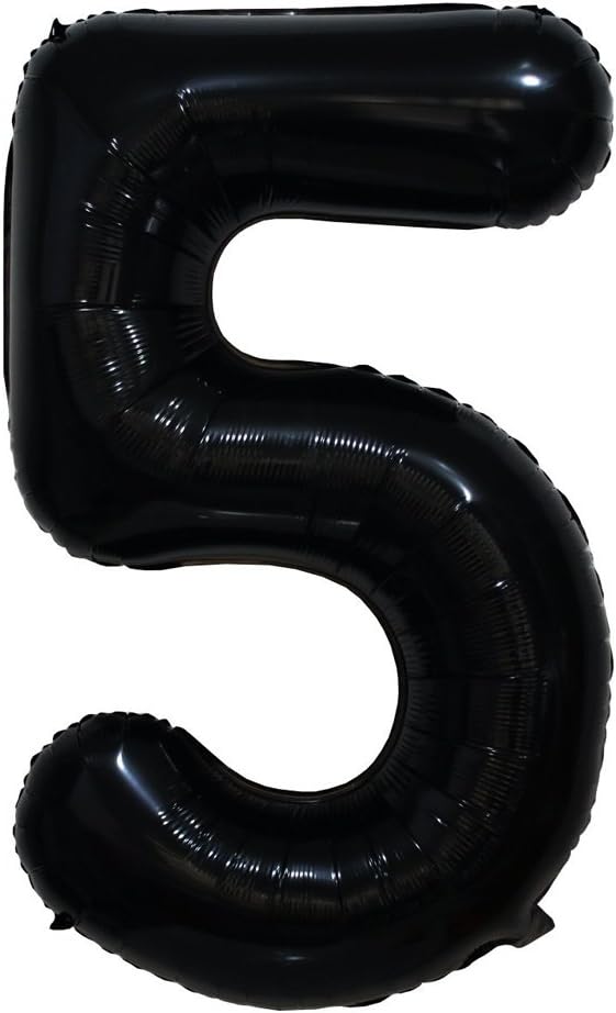 Tellpet Black Number 5 Balloon, 40 Inch