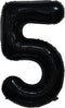 Tellpet Black Number 5 Balloon, 40 Inch