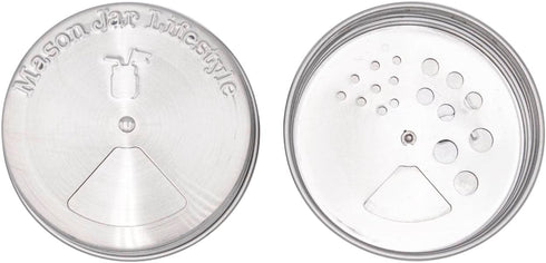4 Pack Stainless Steel Spice Shaker Lid for Mason Jars (Regular Mouth)
