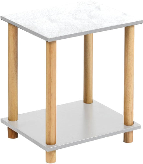 Haeterna 2-Tier White Bookshelf, Wooden Bookcase with Open Shelves, for Small Spaces,Living Room