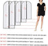 Hanging Garment Bag Dress Bags for Closet Storage, Set of 12 with Zipper for Long Dresses & Suits (Black)