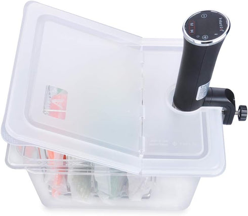 EVERIE Sous Vide Container 12 Quart EVC-12 with Collapsible Hinged Lid, Compatible with Anova Nano or AN500-US00 or