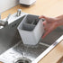 KeFanta Sink Counter Caddy – Plastic Dish Sponge Holder with Drain Tray, Kitchen Organizer (White)