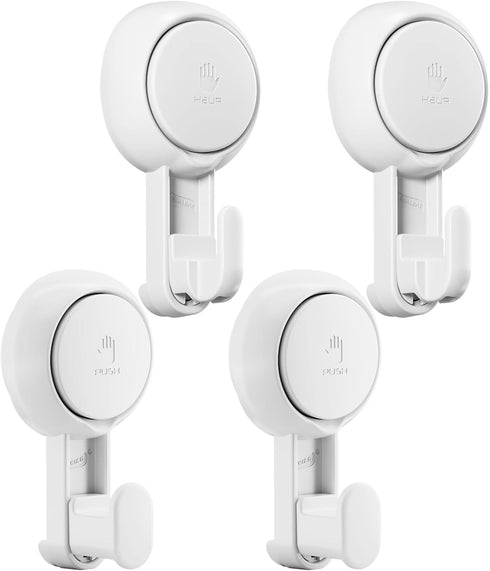 TAILI 4 Pack Suction Towel Hook for Bathroom, Damage-Free Hanging Hooks for Inside Shower Wall, Powerful Vacuum Suction