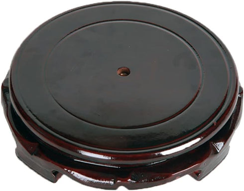 GOLDY&WENDY Oriental Home Display Wooden Round Rotatable Base Household Crafts Antique Collectibles