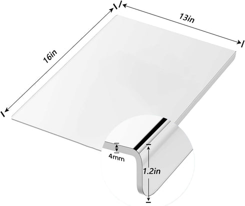 Acrylic Cutting Boards for Kitchen Counter, Non-Slip Clear Cutting Board with Lip for Countertop Protection (16x13)
