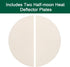 2-Pack,White Half-Moon Ceramic Heat Deflector Plates for Kamado Joe Classic I, II, III,Big Green Egg BBQ Accessories