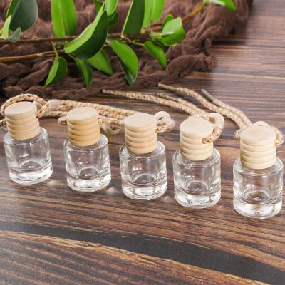 ConStore 10pcs Car Hanging Glass Pendant, Refillable Aromatherapy Bottle Diffuser Air Freshener Vials