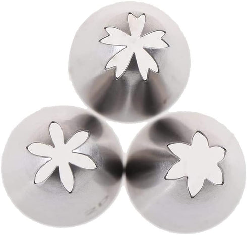 Icing Piping Tip Set, 3 Large Stainless Steel Decorating Tips for DIY Cream Rose Flower, Cupcake Pastry Tips