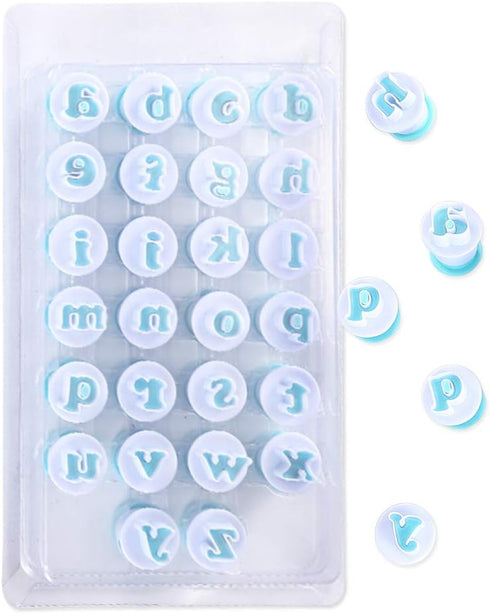 Alphabet Letters Molds, 26pcs Plunger Cutters for Fondant Cake Decorating Tools, DIY Sugar Craft Cookies