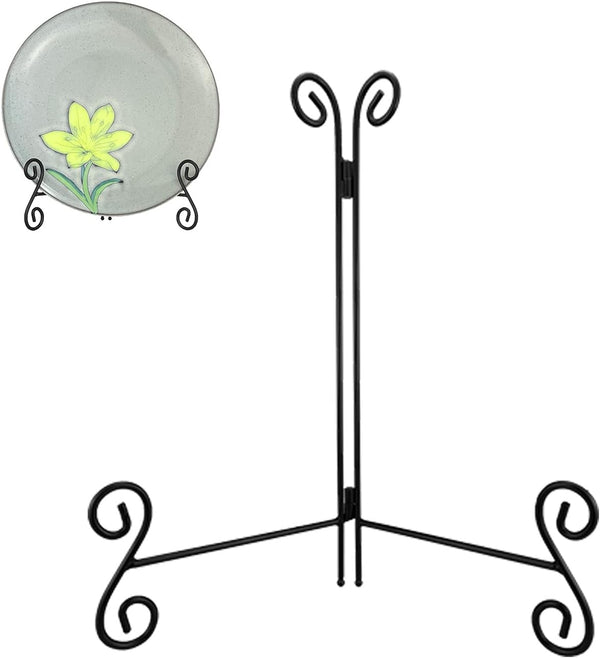 Easel Stand, 12 Inch Metal Plate Holder for Display, Iron Stands for Picture Frames and Collectibles