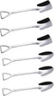 Dessert Spoon Set, 6 Pcs 6" Shovel Shape Stainless Steel Spoons for Home, Kitchen, Restaurant