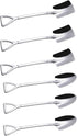 Dessert Spoon Set, 6 Pcs 6" Shovel Shape Stainless Steel Spoons for Home, Kitchen, Restaurant