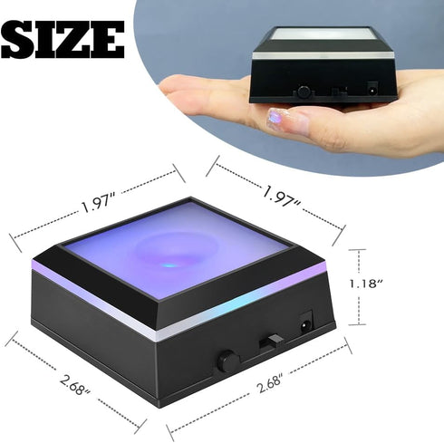 IFOLAINA Multicolor LED Light Base Show Stand, Square Display Plate, 9 Lighting Modes for 3D Crystal Art