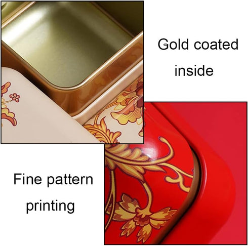 3 Pcs Mini Tea Storage Box, Rustproof Square Canister for Coffee, Tea, Crafts, Snacks, Candy, and Tea