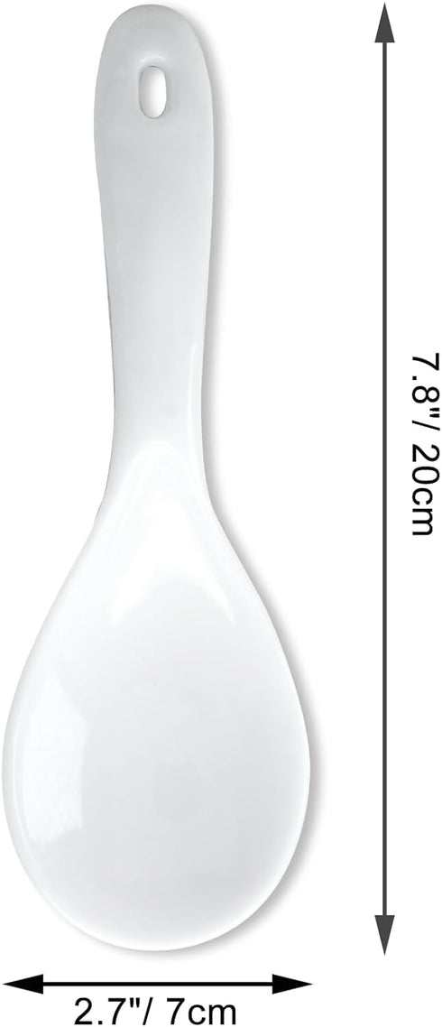 Vonty 2pcs ABS Non Stick Rice Paddle Spoon, 7.8 Inch, White