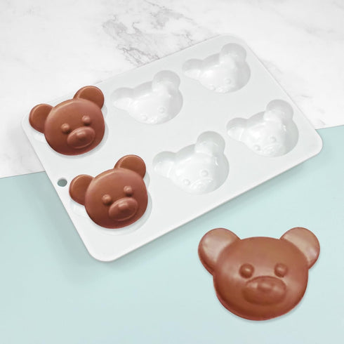 6 Cavity Bear Silicone Chocolate Mold for DIY Cake, Ice Cubes, Pastry, Biscuit, Manual Baking Accessories