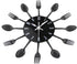 Timelike Kitchen Wall Clock (3D Removable Modern Creative Cutlery Design, Black, Wall Decal Room Decoration)