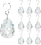 10pcs 38mm Clear Crystal Teardrops Chandelier Parts,Chandelier Crystal Prisms Pendants with Hook,Hanging