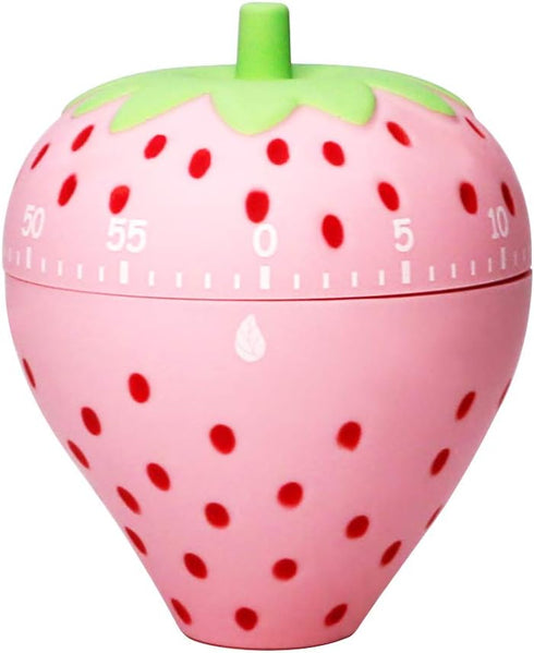 Cute Fruit Cookie Kitchen Timer, Novelty Manual Cooking Alarm, Fun Strawberry Windup for Home Decor