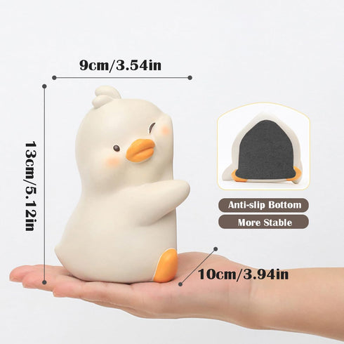 Cute Hug Ducks Decorative Bookends, Unique Book Ends to Hold Books Creative Resin Book Holder Stopper for Home Office