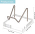 FINGERINSPIRE Acrylic Stone Display Stand 2x2x1.6inch Square Base Platinum Iron Arm Mineral Specimens Display Easel Holders Item Stand for Gemstones, Agates, Rocks, Crystal Ball
