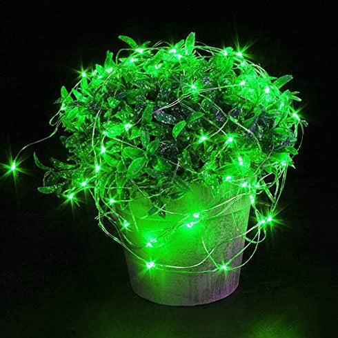 YKB 6 Pack 20 6.6FT/2M 2xCR2032(Incl) Green LED Starry String Lights with Mini LEDs on Copper Wire, Fairy Lights