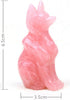 AITELEI Natural Hand Carved Pink Rose Quartz Fox Statue Charm for Good Luck, Grounding Stone Protection Decor