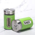 Salt and Pepper Shakers Set, Stainless Steel and Glass with Adjustable Pour Holes (Green)