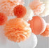 12Pcs Pom Poms of 10" 12" 14" Tissue Paper Craft Kit for Wedding, Birthday, Baby Shower Decorations - Orange