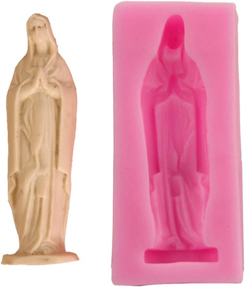 Silicone 3D Molds, Virgin Mary Chocolate Cake Candle Ice Decoration Tool, DIY Bakeware Molds Kit