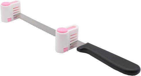 2PCS DIY Cake Slicer, 5 Layers Leveler Slicer, Pink Stratification Auxiliary Tool for Bread Toast Cut