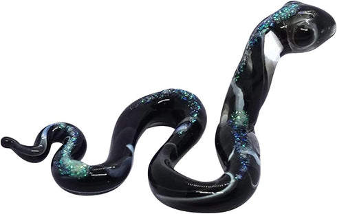 Snake Tiny Micro Figurines, Hand Blown Glass Art Reptiles Collectible Gift for Home Décor