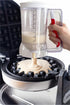 Waffles Batter Dispenser & Waffle Tongs Combo Set, Perfectly Fluffy Waffles, Batter Measuring Separator for Pancakes