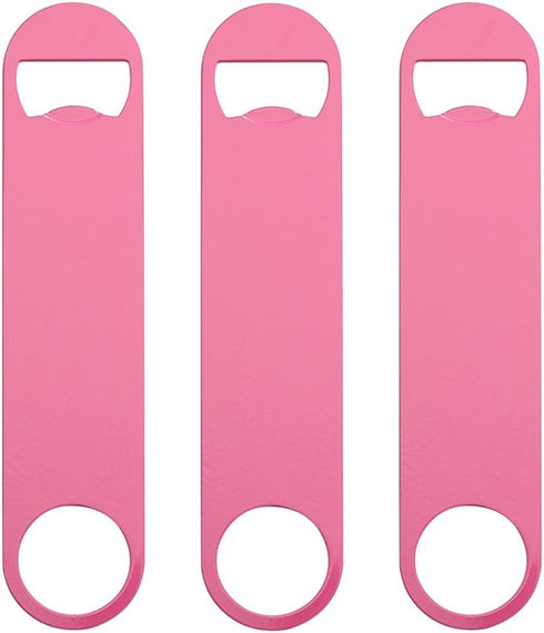3 Pack 7" Heavy Duty Flat Bottle Opener - Pink