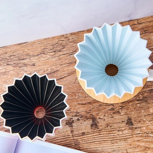 Origami Filter Cup, Non-Electric Pour Over Coffee Dripper, Ceramic Pour Over Coffee Maker, Easy Manual Brew Maker,
