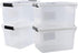 4-Pack Clear Latch Storage Box with Lid, 10.5 Quart Plastic Storage Bin