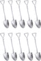 Smilesunus 10 Pcs Mini Shovel Spoons, Stainless Steel Dessert Spoons for Ice Cream and Yogurt