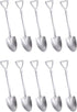 Smilesunus 10 Pcs Mini Shovel Spoons, Stainless Steel Dessert Spoons for Ice Cream and Yogurt